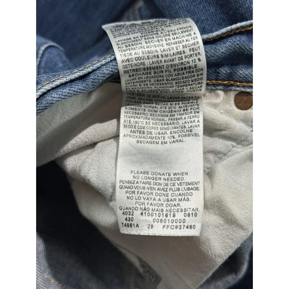 Levis 501 Jeans Mens 46x32 Blue Denim Button Fly Straight Leg Medium Wash XX